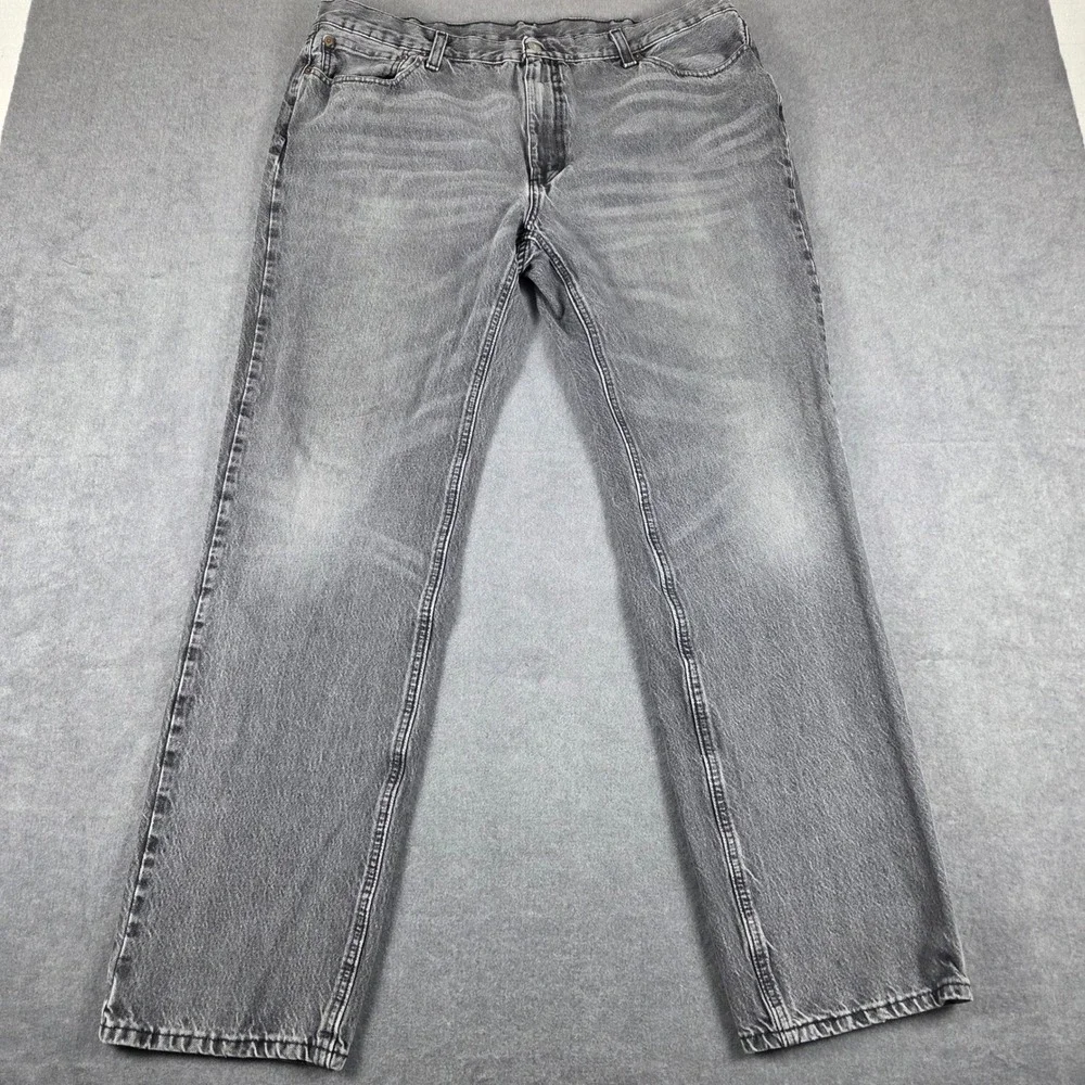 Levis‎ 505 Regular Fit Mens 40x36 Gray Good Faded Straight Leg Jeans